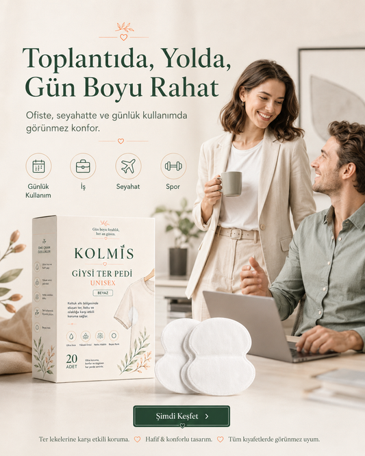 KolMis Koltuk Altı Ter Pedi – Unisex, 20 Adet