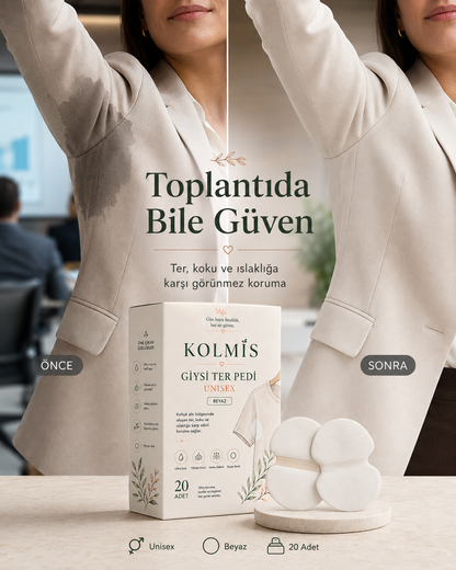 KolMis Koltuk Altı Ter Pedi – Unisex, 20 Adet