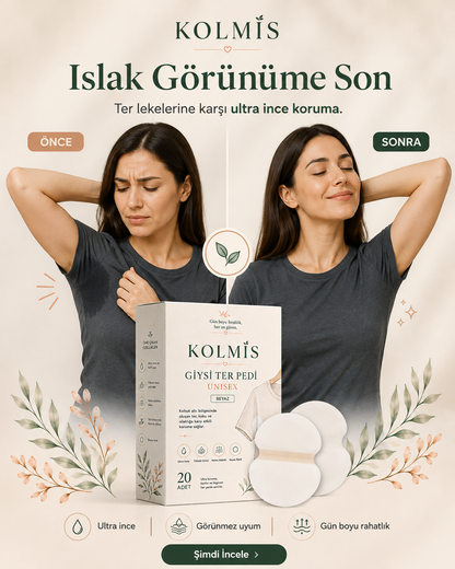 KolMis Koltuk Altı Ter Pedi – Unisex, 20 Adet